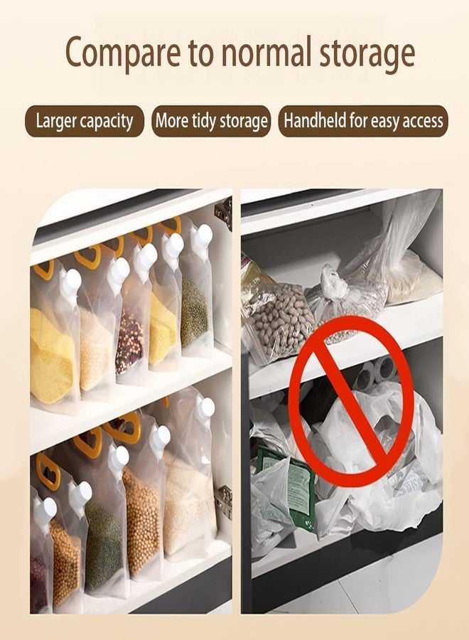 VINSU Transparent Multigrain Storage Bags, Grain Moisture-Proof Sealed Bag, Food Storage Pouches, Airtight Packaging Baggies, Reusable and Standup Storage for Grain, Rice, Beans, Candy, Nuts (1.5L, 5) - Image 4